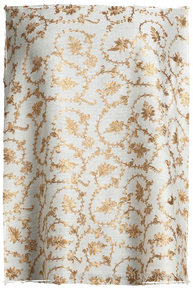The Sophistiqué Gold Ivoire Jardin Shawl