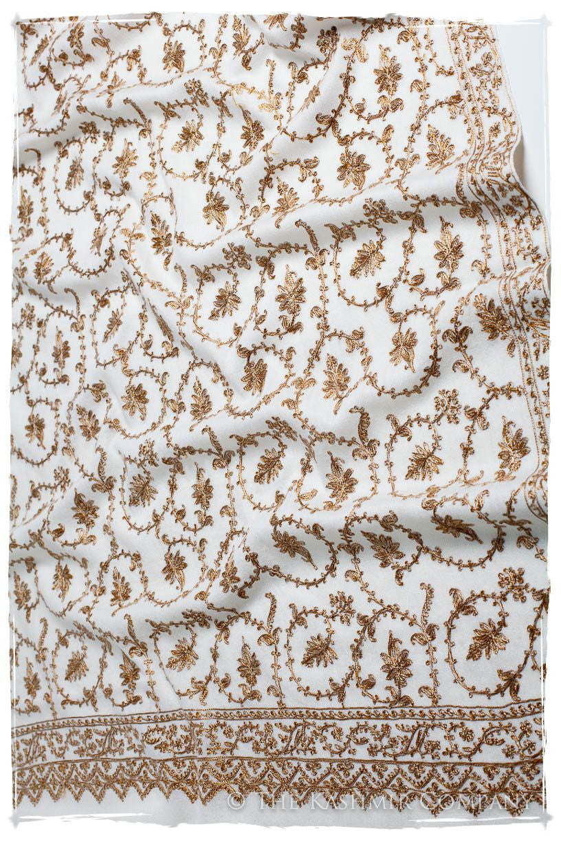 The Sophistiqué Gold Ivoire Jardin Shawl