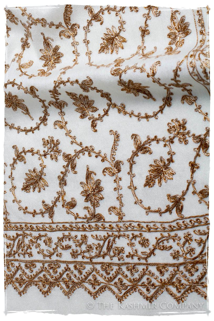 The Sophistiqué Gold Ivoire Jardin Shawl