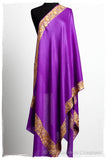 The Sophistiqué Oro Lilac Lotus Frontière Shawl