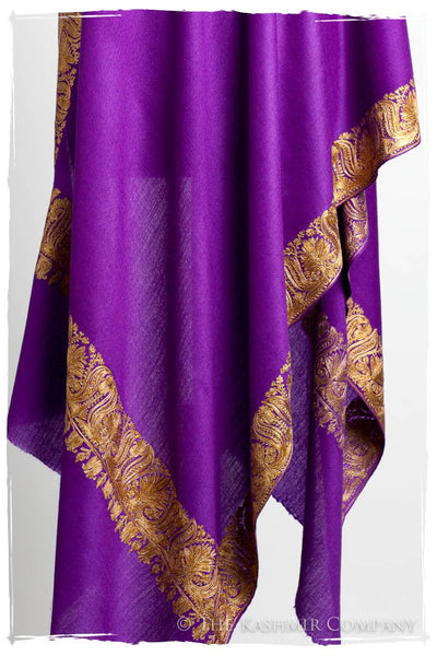 The Sophistiqué Oro Lilac Lotus Frontière Shawl