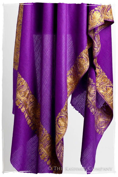 The Sophistiqué Oro Lilac Lotus Frontière Shawl