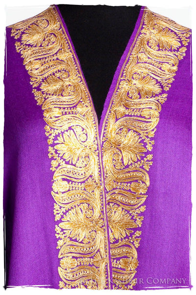 The Sophistiqué Oro Lilac Lotus Frontière Shawl