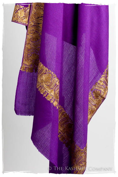 The Sophistiqué Oro Lilac Lotus Frontière Shawl