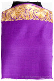 The Sophistiqué Oro Lilac Lotus Frontière Shawl