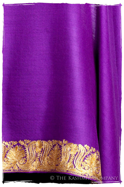 The Sophistiqué Oro Lilac Lotus Frontière Shawl