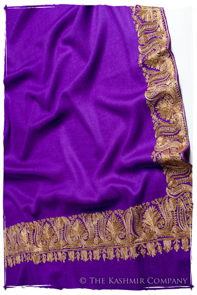 The Sophistiqué Oro Lilac Lotus Frontière Shawl