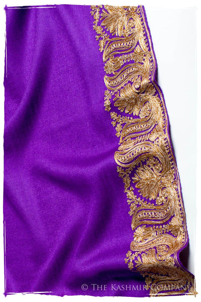 The Sophistiqué Oro Lilac Lotus Frontière Shawl