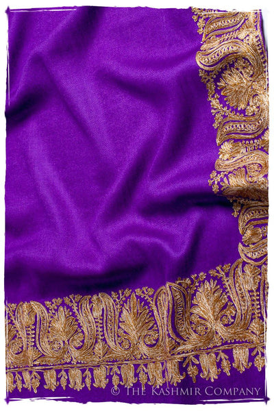 The Sophistiqué Oro Lilac Lotus Frontière Shawl