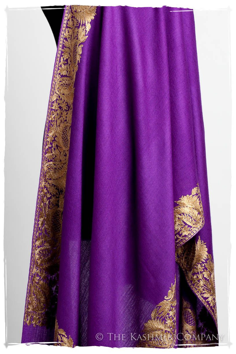 The Sophistiqué Oro Lilac Jardin Frontière Shawl