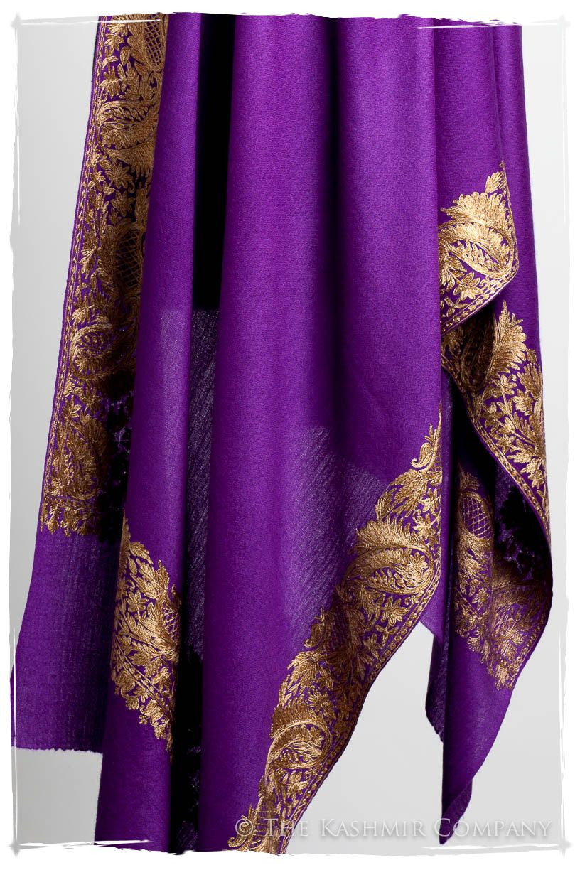 The Sophistiqué Oro Lilac Jardin Frontière Shawl
