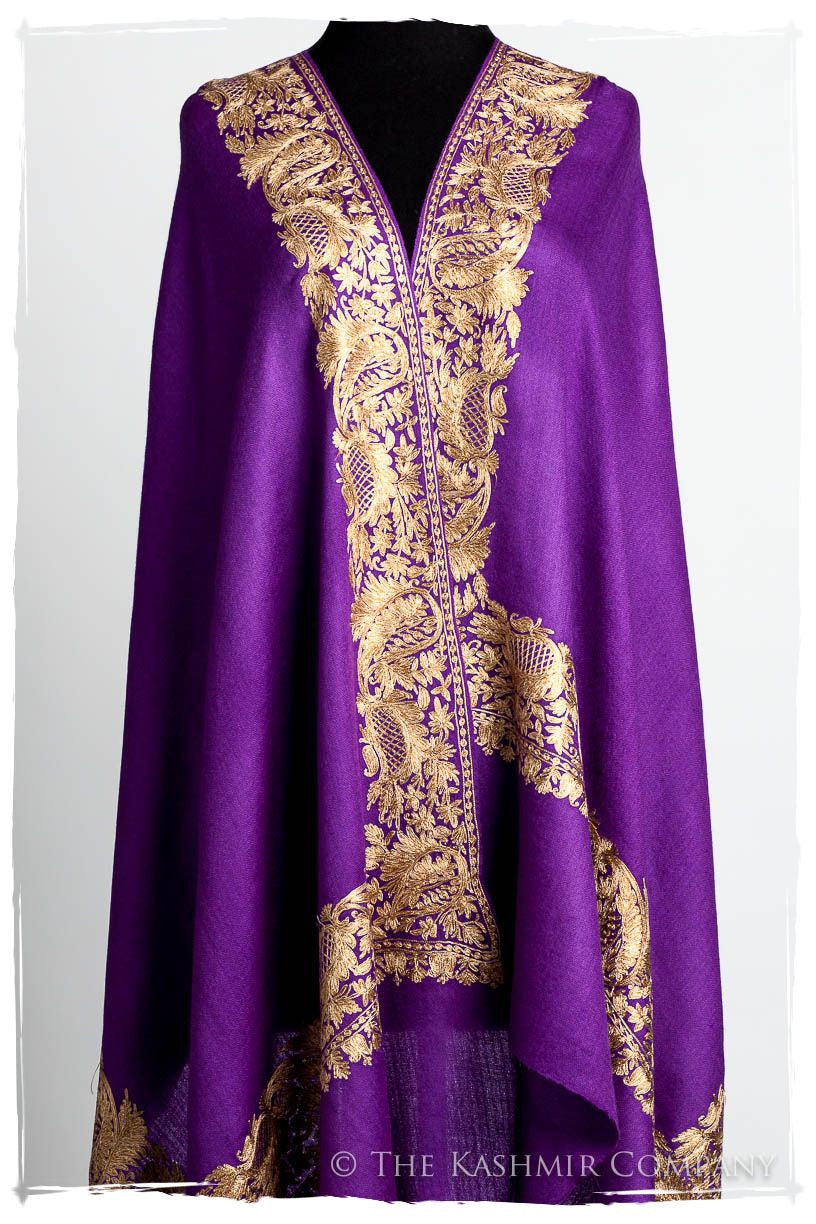 The Sophistiqué Oro Lilac Jardin Frontière Shawl