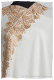 The Sophistiqué Ivoire Oro Lotus Frontière Shawl