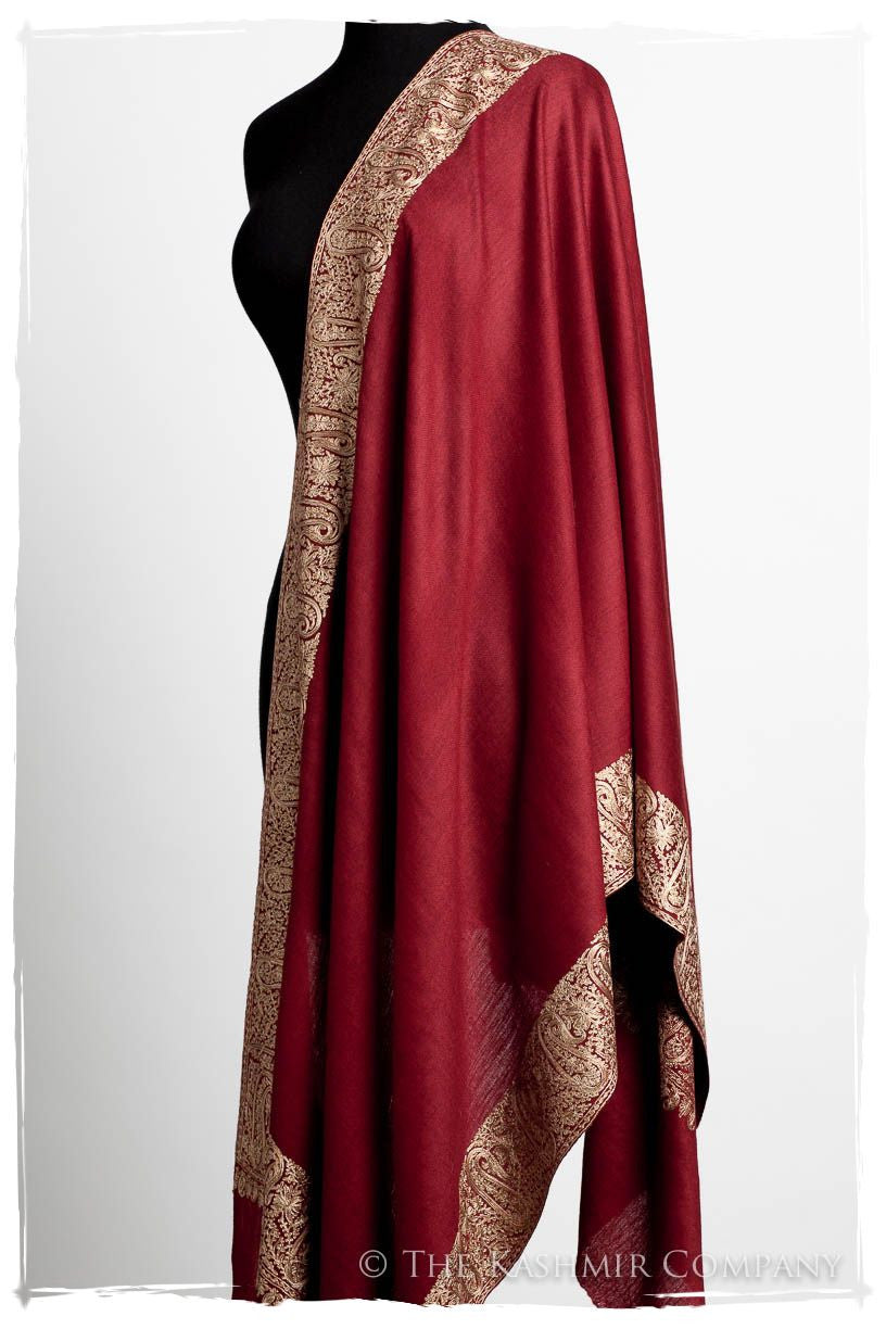 The Sophistiqué Bordeaux Paisley Frontière Shawl