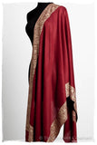 The Sophistiqué Bordeaux Paisley Frontière Shawl