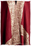 The Sophistiqué Bordeaux Paisley Frontière Shawl