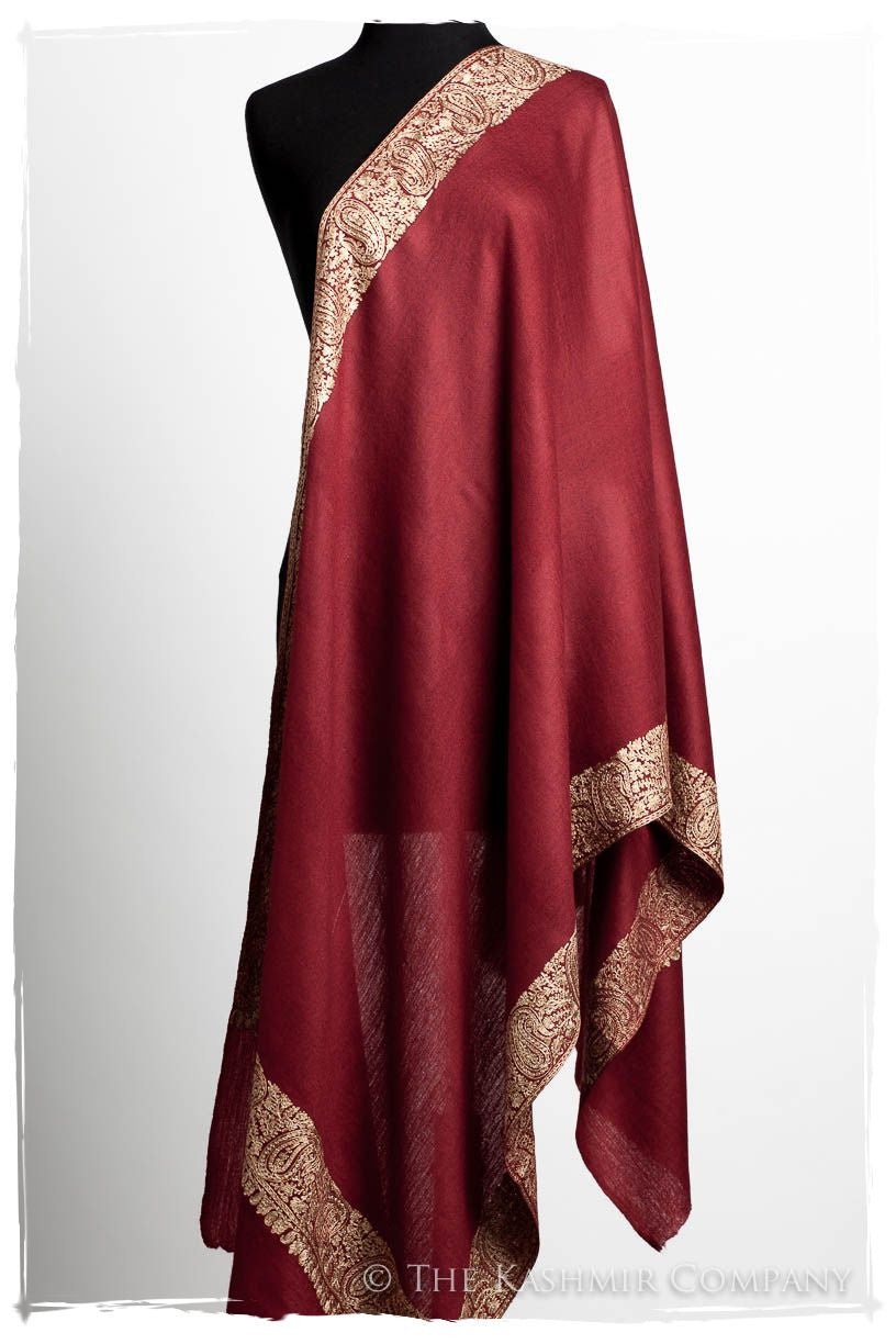 The Sophistiqué Bordeaux Solitaire Frontière Shawl