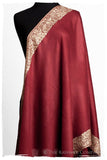 The Sophistiqué Bordeaux Solitaire Frontière Shawl