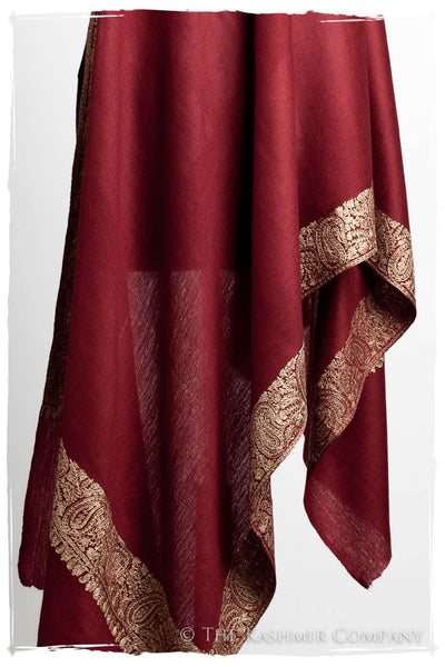 The Sophistiqué Bordeaux Solitaire Frontière Shawl