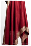 The Sophistiqué Bordeaux Solitaire Frontière Shawl