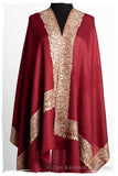 The Sophistiqué Bordeaux Solitaire Frontière Shawl