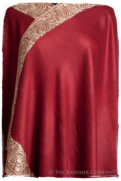 The Sophistiqué Bordeaux Solitaire Frontière Shawl