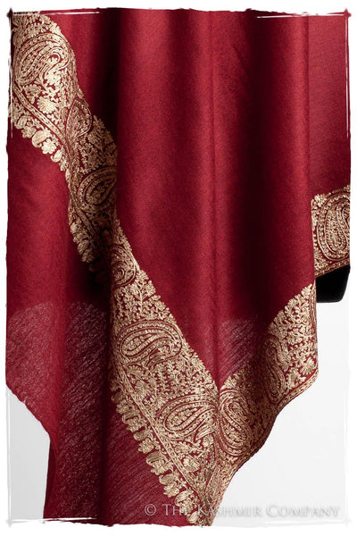 The Sophistiqué Bordeaux Solitaire Frontière Shawl