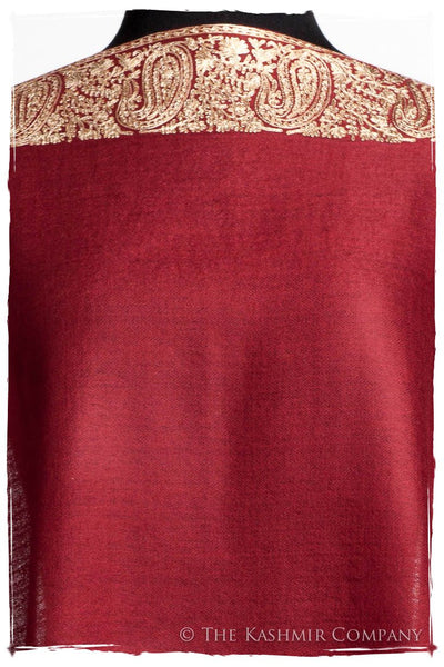 The Sophistiqué Bordeaux Solitaire Frontière Shawl