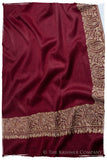 The Sophistiqué Bordeaux Solitaire Frontière Shawl