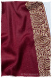 The Sophistiqué Bordeaux Solitaire Frontière Shawl
