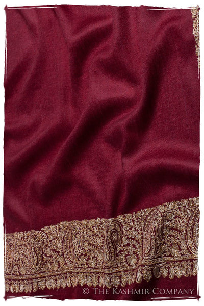 The Sophistiqué Bordeaux Solitaire Frontière Shawl