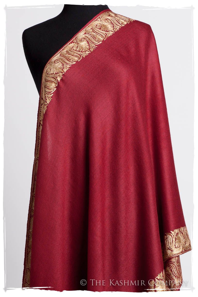 The Sophistiqué Bordeaux Lotus Frontière Shawl