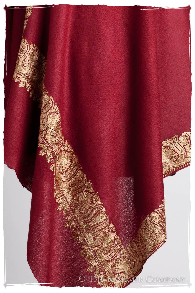 The Sophistiqué Bordeaux Lotus Frontière Shawl