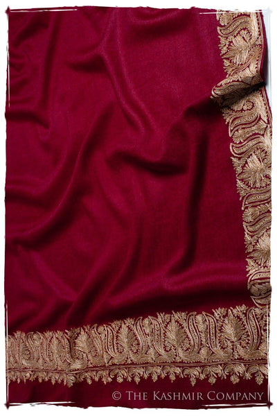 The Sophistiqué Bordeaux Lotus Frontière Shawl