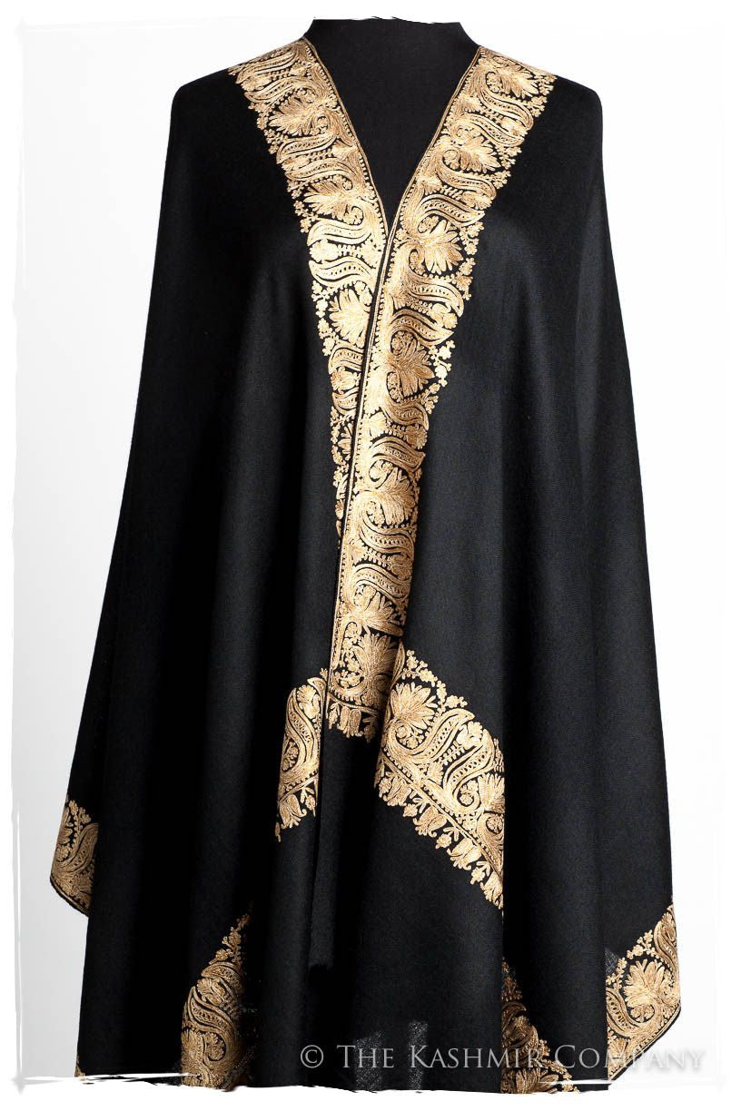 The Sophistiqué Oro Lotus Frontière Shawl