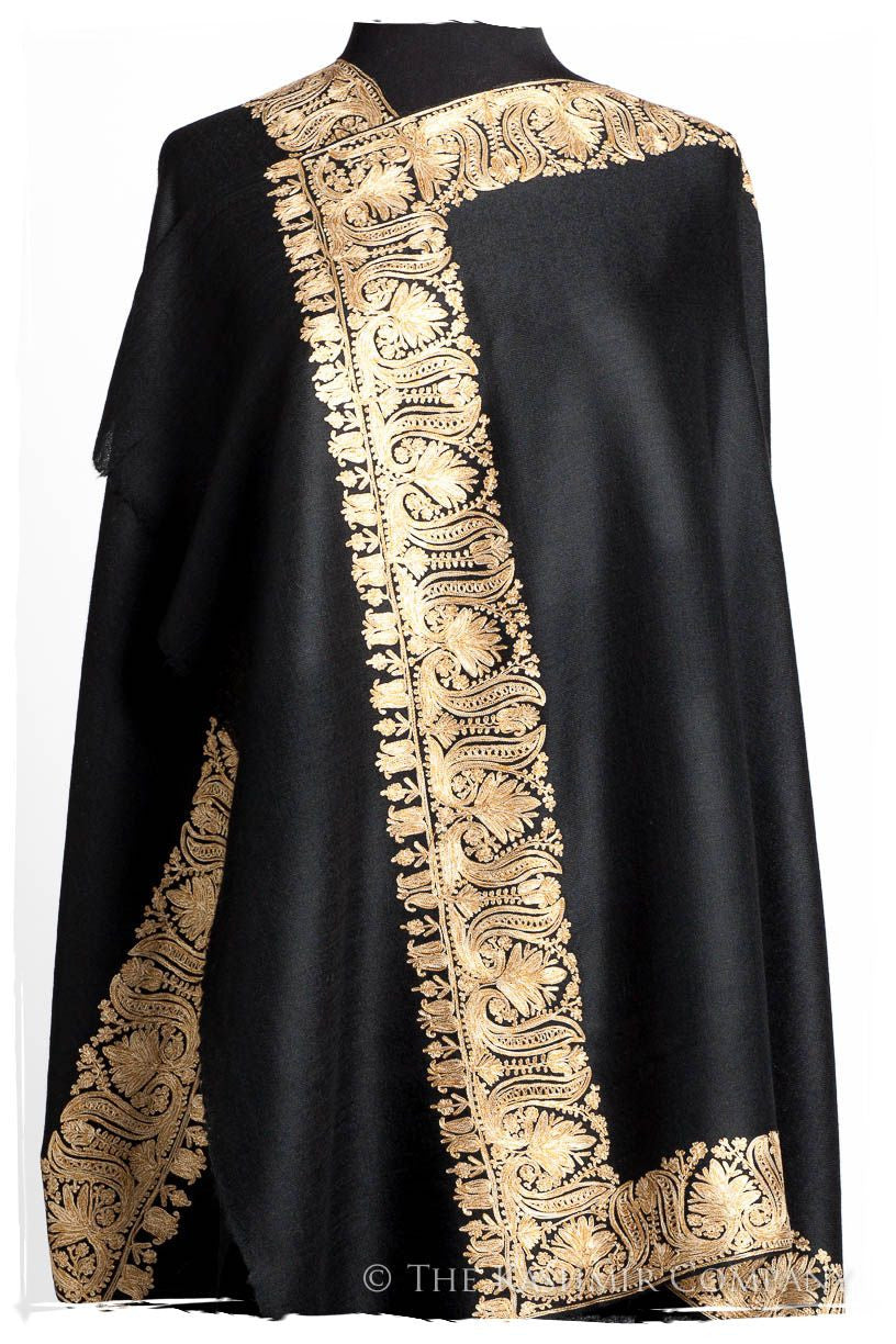 The Sophistiqué Oro Lotus Frontière Shawl