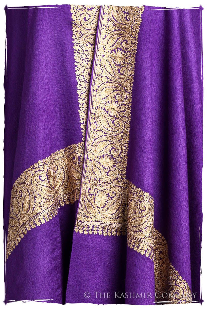 The Sophistiqué Royal Lilac Frontière Shawl