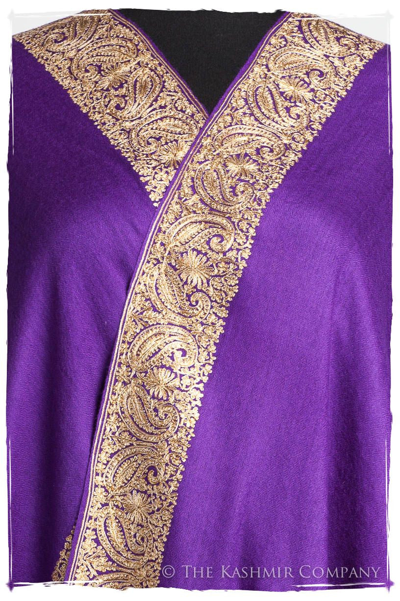 The Sophistiqué Royal Lilac Frontière Shawl