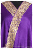 The Sophistiqué Royal Lilac Frontière Shawl