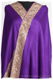 The Sophistiqué Royal Lilac Frontière Shawl