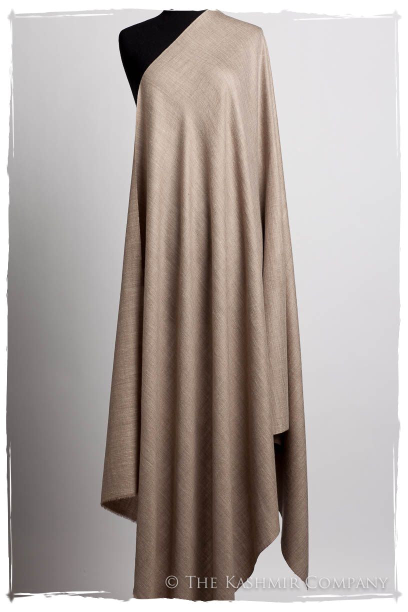California Sand Taupe - Le Luxe Simple - Grand Handloom Pashmina Shawl