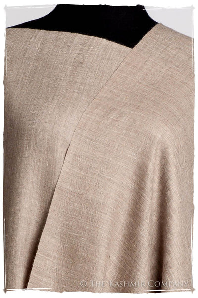 California Sand Taupe - Le Luxe Simple - Grand Handloom Pashmina Shawl