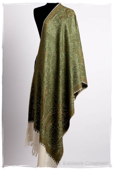 Cachemire Vert Ivoire Trésor Paisley Antiquaires Shawl