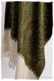 Cachemire Vert Ivoire Trésor Paisley Antiquaires Shawl