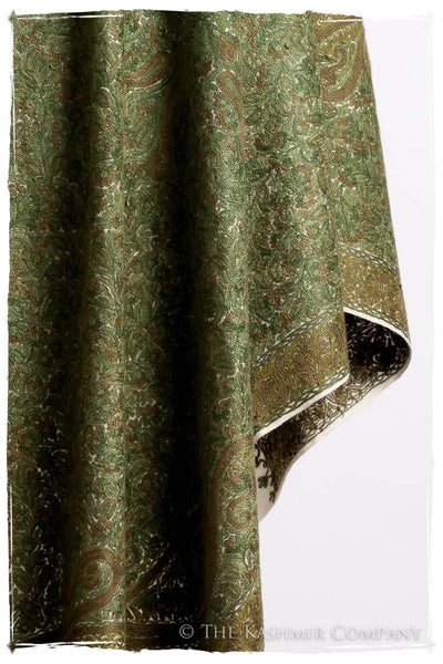 Cachemire Vert Ivoire Trésor Paisley Antiquaires Shawl