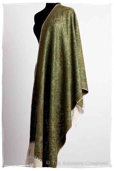 Cachemire Vert Ivoire Trésor Paisley Antiquaires Shawl