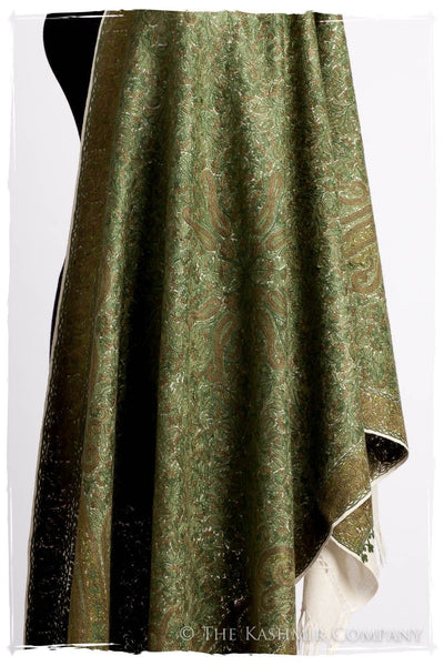 Cachemire Vert Ivoire Trésor Paisley Antiquaires Shawl