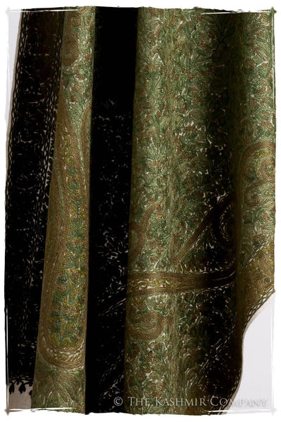 Cachemire Vert Ivoire Trésor Paisley Antiquaires Shawl