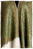 Cachemire Vert Ivoire Trésor Paisley Antiquaires Shawl
