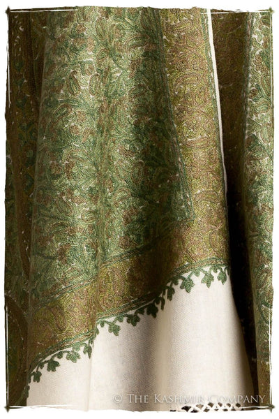 Cachemire Vert Ivoire Trésor Paisley Antiquaires Shawl